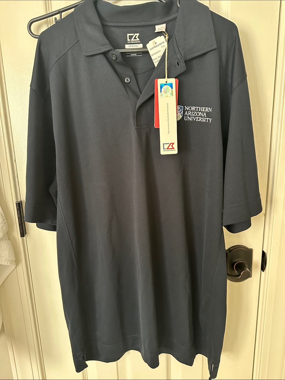 Cutter & Buck Men's Northern Arizona University Navy Performance Polo